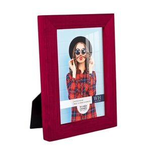 NEW Wexford Home Burgundy Cherry Red Solid Wood Picture Frame Hanger/Stand 5x7